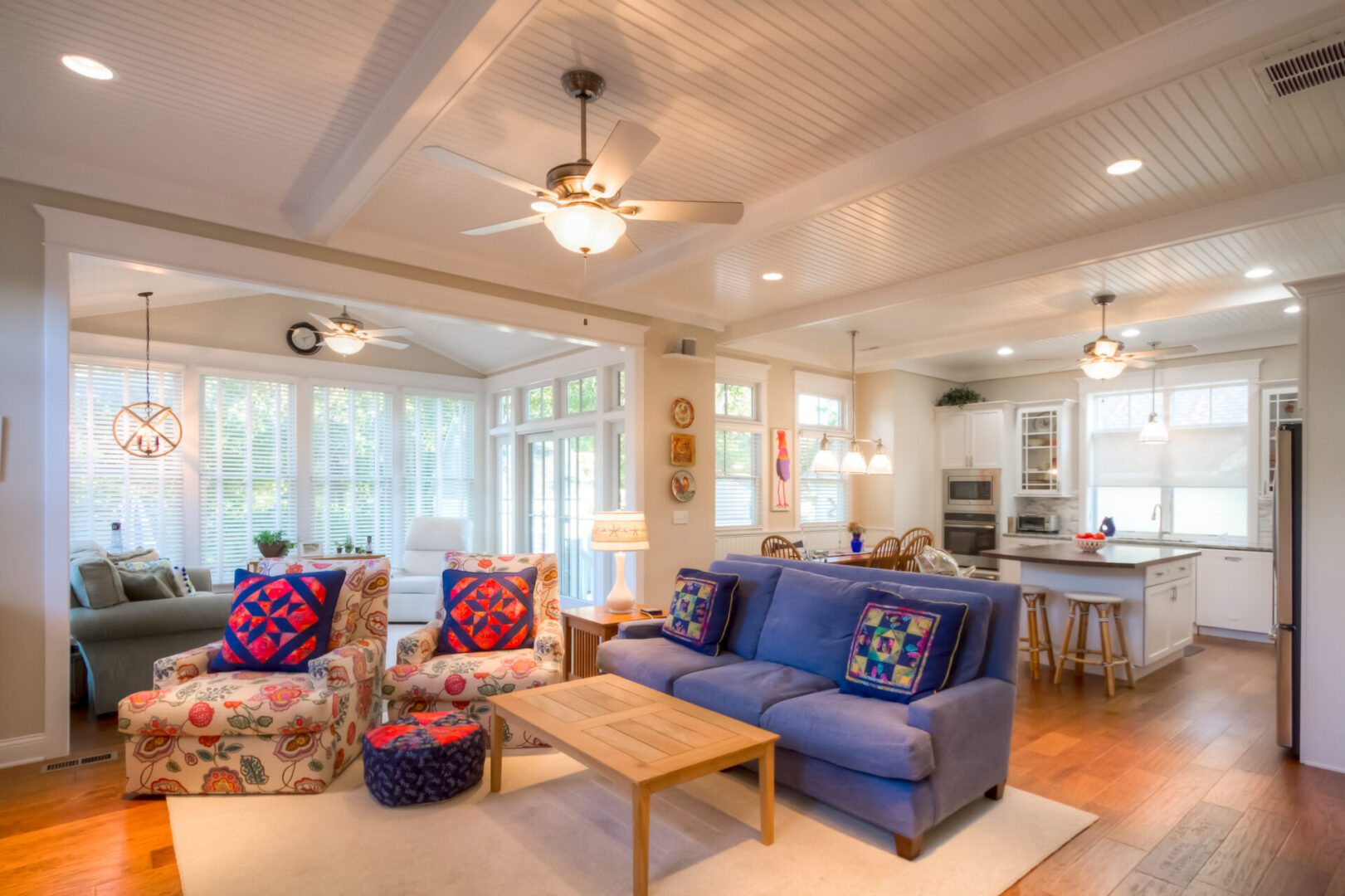 Bright living room with hardwood floors.